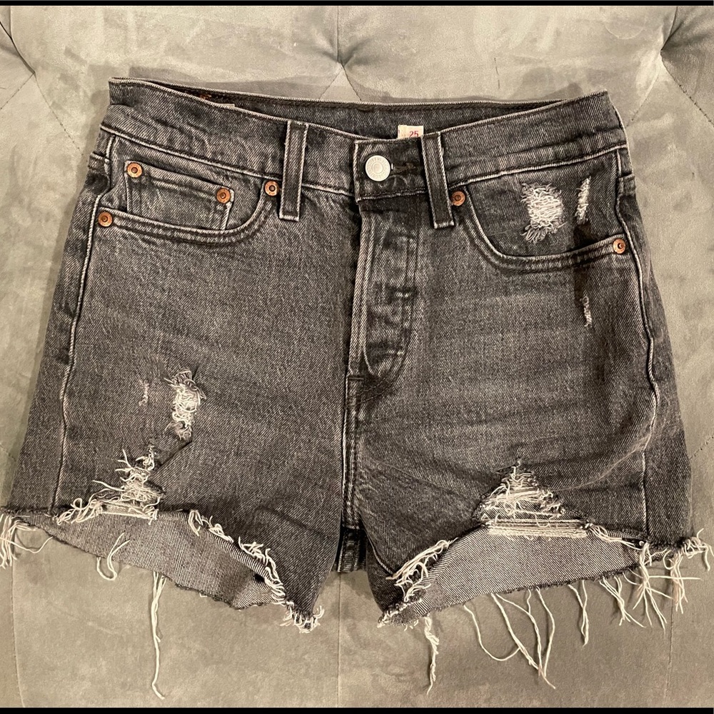 Levi’s black denim shorts